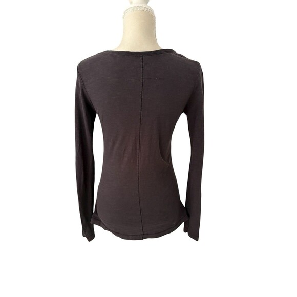 Rag & Bone Slub Knit Long Sleeve Shirt Women's XS Round Neck Dark Gray *FLAW* - Picture 4 of 15